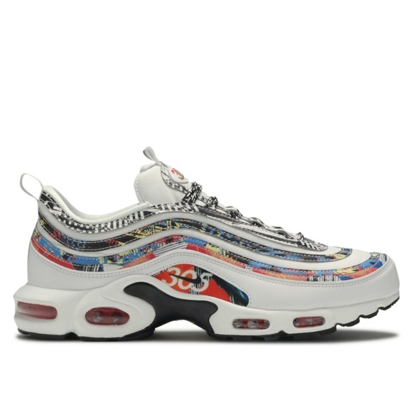 Nike Air Max Plus 97 “305 Miami” Sneakers White Black Habanero Red – Size 8.5